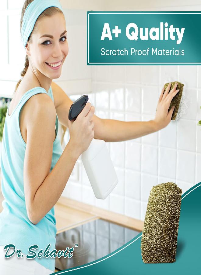 DR. SCHAVIT Perfect Scour 2 Pack Scrub Sponges for Kitchen - Multipurpose Non-Scratch Sponge with Heavy Duty Scouring Power - Soft and Fast Cleaning Scrubber for Cleaning Dishes, Pans, Pots and Hard Stains - Image 1